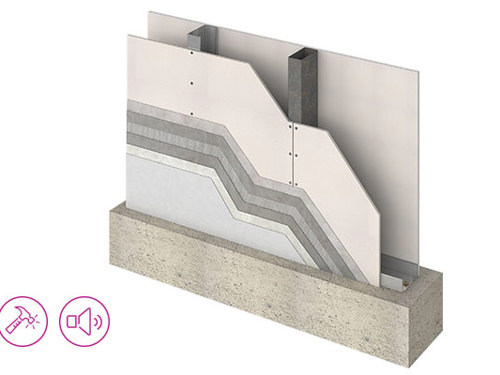 Prikaz Siniat Cementex cementno-vlaknastih ploča korišćenih za zvučnu izolaciju objekata kod prometnih ulica i autoputeva.