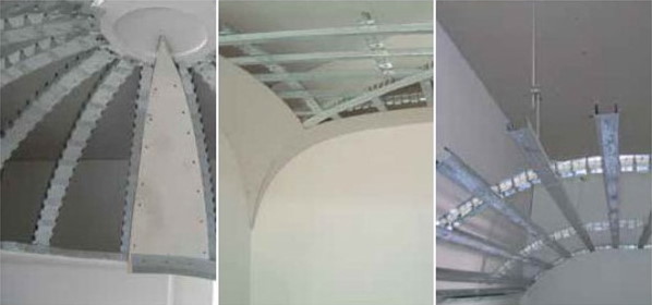 Tri primera korištenja metalnih profila za zakrivljene površine: metalni profili za kupole, lukove i konveksne zidove
